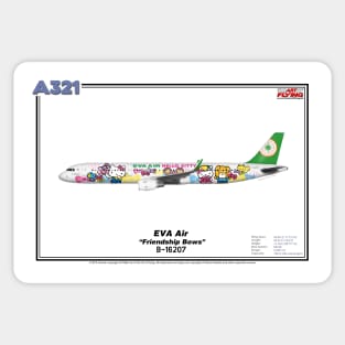 Airbus A321 - EVA Air "Friendship Bows" (Art Print) Sticker